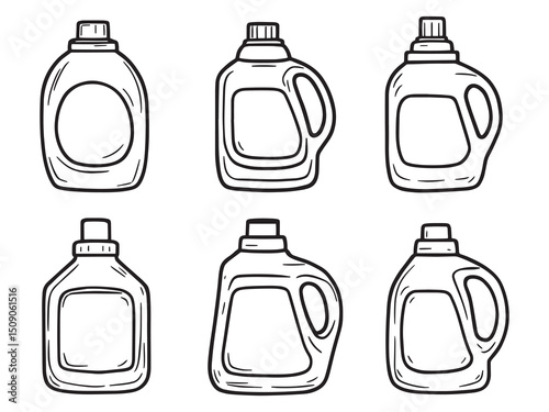Fabric Softener Line Art Icons Collection
