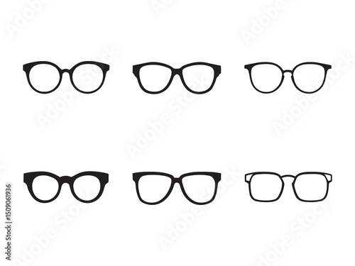 Modern Eyeglasses Outline Design