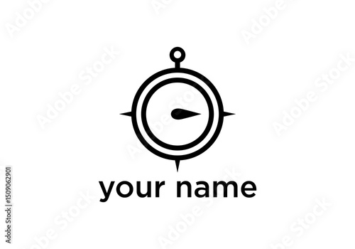 Simple Compass Icon Representing Navigation and Direction