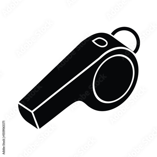 metal whistle isolated on white background