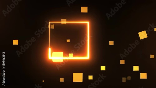 Abstract glowing shapes and lines on dark background creating a modern digital texture