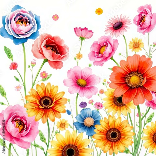 seamless background with flowers