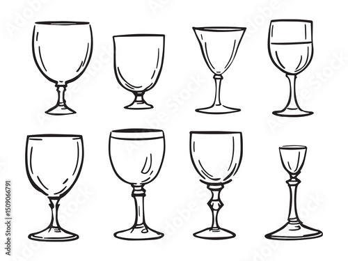Minimalist Goblet Line Art Collection