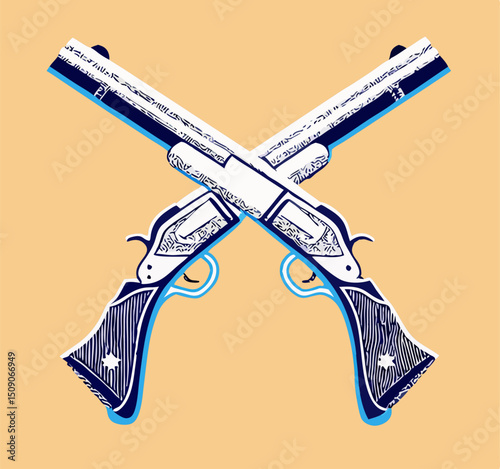 Crossed Shotguns Graphic Design Element