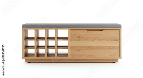 Wallpaper Mural Light wood shoe storage bench Torontodigital.ca