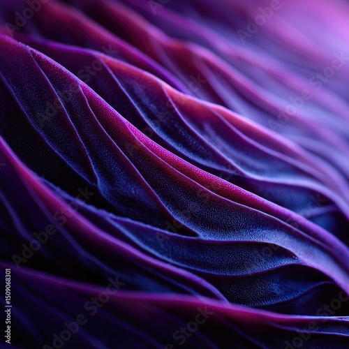 macro photo of sliced purple cabbage with fractal patterns and vibrant tones