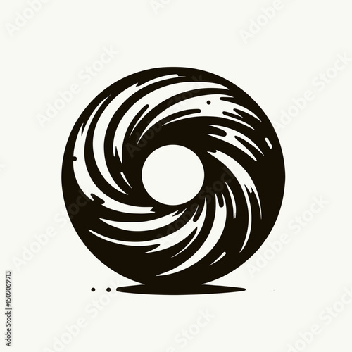 Chocolate donut in vector style