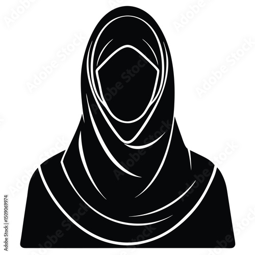 Elegant Vector Illustration of a Woman Wearing a Niqab A Symbolic Representation of Islamic Culture and Modesty