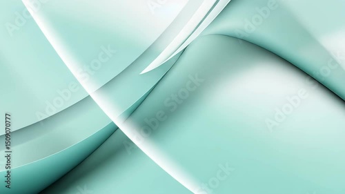 Abstract Background Design with Soft Curves and Light Tones in Blue and Green Color Palette