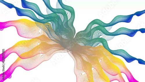 abstract graphic design.Wave swirl swoosh, teal color flow. Sea water wave, undulate air wind curve. Smooth dynamic twisted lines, abstract modern design