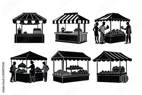 fruits stall vector illustration of a traditional house