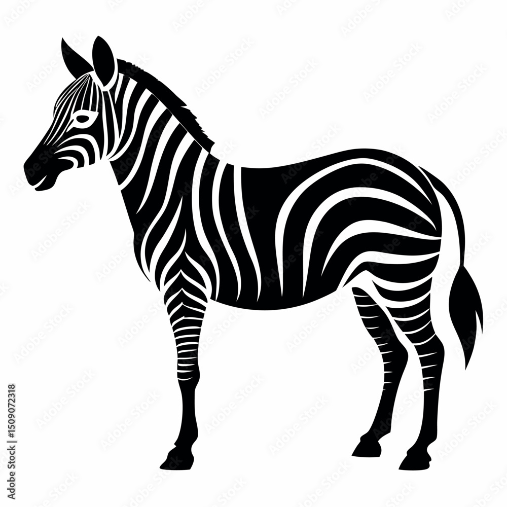 Obraz premium Elegant black and white zebra silhouette