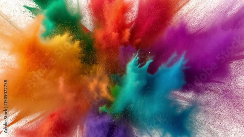 Vibrant Explosion of Colorful Powder in a Whimsical Artistic Display in Bright Hues