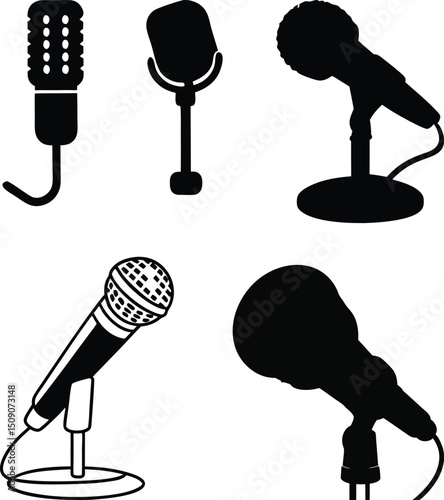 simple Microphone vector silhouette.