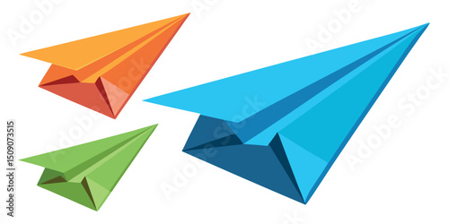 Free Download Colorful paper airplanes isolated on white background - GFXLoad
