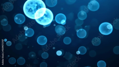 Blue Bokeh Background with Soft Lights and Abstract Circular Patterns for Design Projects