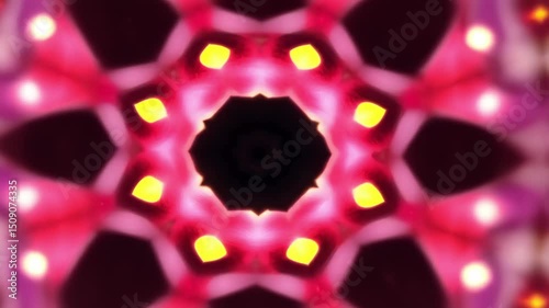 Vibrant Kaleidoscope Patterns with Bright Colors and Intricate Floral Designs