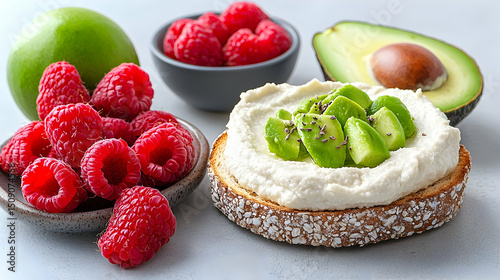 Avocado Toast with Raspberries and Chia Seeds