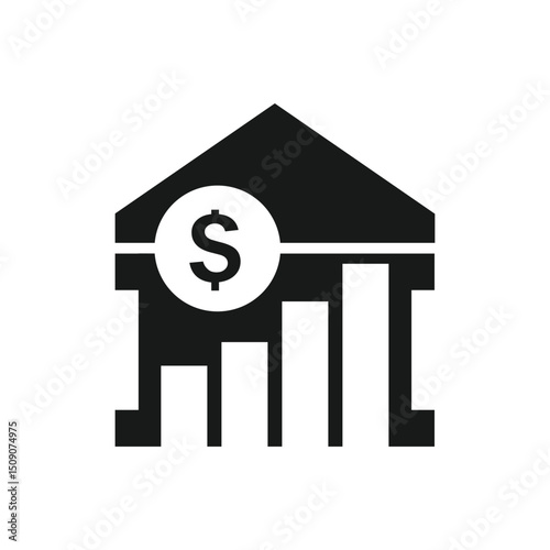 Info chart bank icon symbol vector for web and graphic design isolated on white background.