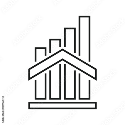Chart house logo symbol icon vector.