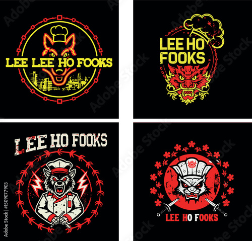Wolf Asian Cuisine Themed Design for Fast Food Restaurant