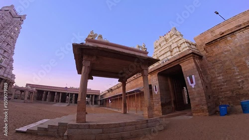 Sri Ranganatha Swamy temple is located in Srirangam, Tiruchirapalli, Tamil Nadu, South India. This Hindu temple dedicated to Ranganatha (a form of Vishnu) & his consort Ranganayaki (a form of Lakshmi. photo