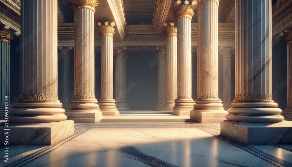 Fototapeta premium classical marble greek column and pillars