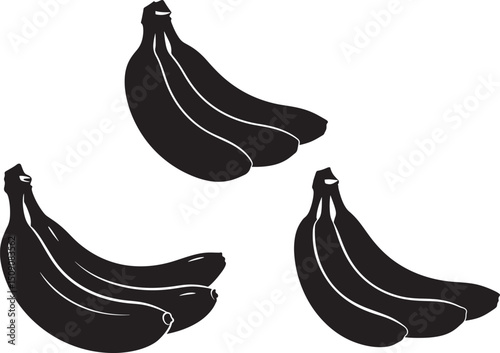 Banana Icon Silhouettes Vector Illustration