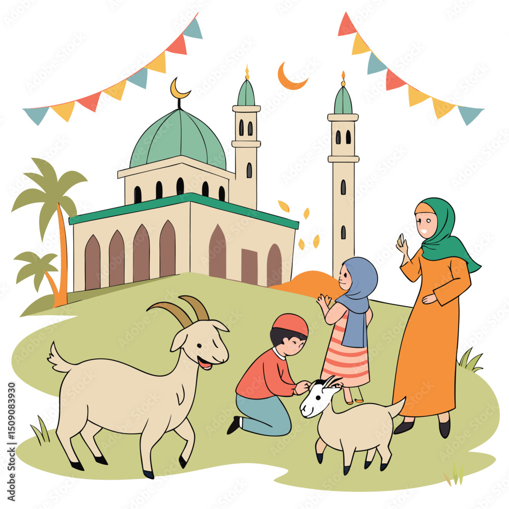 Fototapeta premium Eid Al Adha mubarak