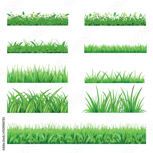 set of grass vector