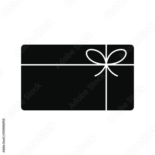 black gift card icon vector design with ribbon