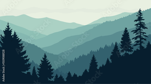 Serene Mountain Landscape: Blue Ridge Silhouette