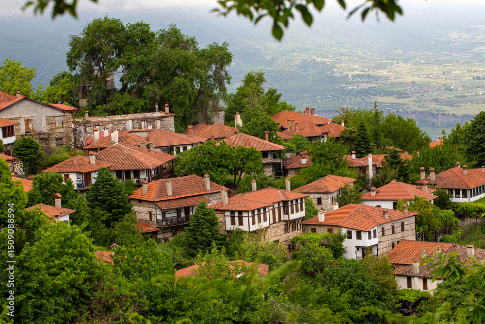 Fototapeta premium The old historical village of Palaios Panteleimonas near Platamonas, Pieria, Greece