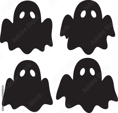 Cool Ghost Silhouette Vector Illustration