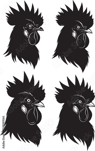 Cool Rooster Silhouette Vector Illustration