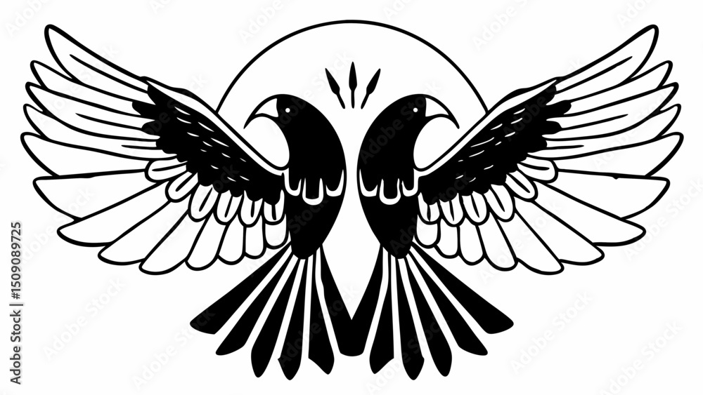 Obraz premium bird with wings, mandala design