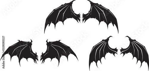 Dragon Wing Silhouette Vector Illustration