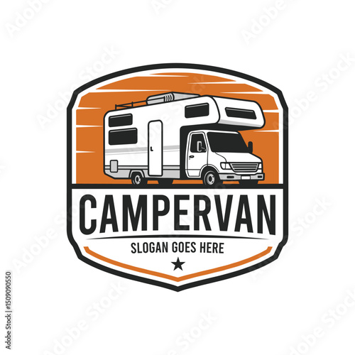 Campervan Motorhome RV Logo Illustration