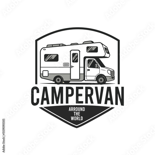 Campervan Motorhome RV Logo Illustration