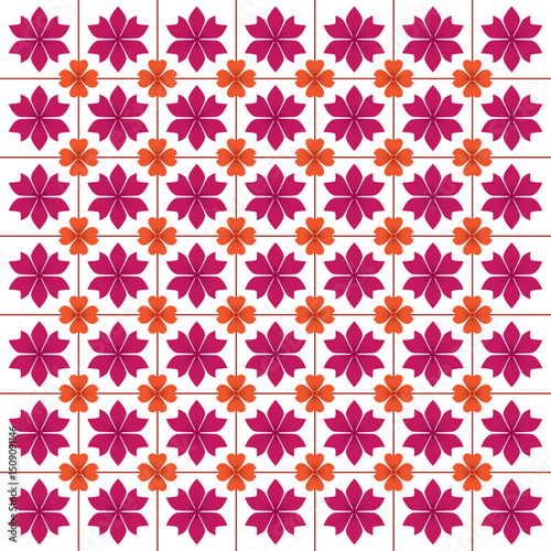 Beautiful Seamless Retro Floral Pattern with Cute Hand Drawn Flower Arrangements
