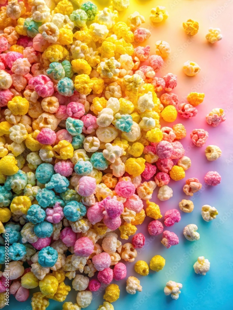 Fototapeta premium Vibrant popcorn kernels in shades of pink