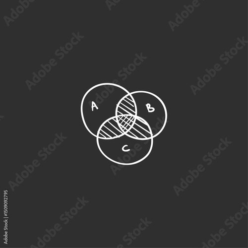 Geometrical circle icon logo flat vector design