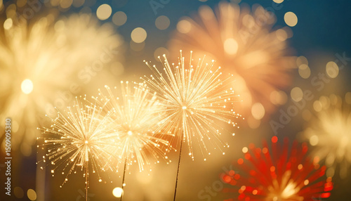 Abstract America: Red, White and Blue Flags and Fireworks 43