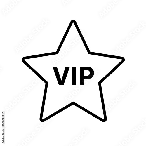 VIP star icon in simple line design  