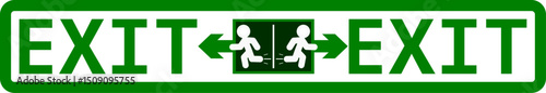 Exit sign. Emergency exit and safety concept.