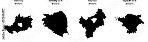 Bamberg, Bamberg Stadt, Bayreuth, Bayreuth Stadt outline maps