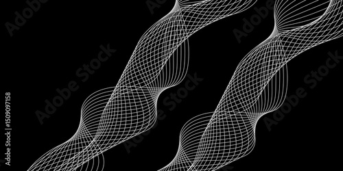 Abstract white background with a glowing abstract waves. Abstract wave element for design. Digital frequency track equalizer, Futuristic background design. Long exposure, Light painting photography.