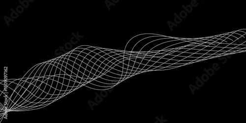 Abstract white background with a glowing abstract waves. Abstract wave element for design. Digital frequency track equalizer, Futuristic background design. Long exposure, Light painting photography.