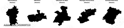 Odenwaldkreis, Offenbach, Offenbach am Main, Rheingau-Taunus-Kreis, Schwalm-Eder-Kreis outline maps