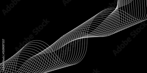 Abstract white background with a glowing abstract waves. Abstract wave element for design. Digital frequency track equalizer, Futuristic background design. Long exposure, Light painting photography.